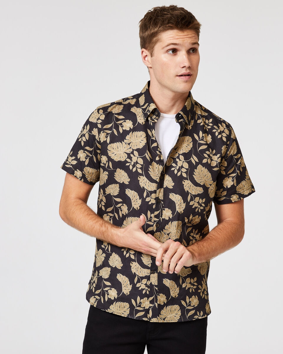 Geelong Short Sleeve Shirt, Black, hi-res